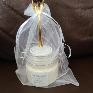 Body Butter Unscented Whipped White Bag w Gold Spoon